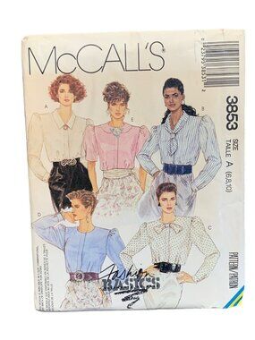 McCalls Pattern 3853 Womens Shirt Size 6-8-10 Uncut